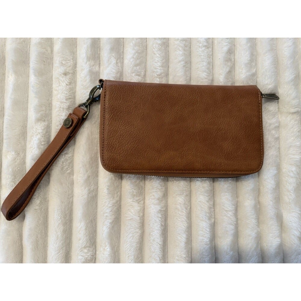 Thirty-One Tan All about the Benjamins Zip around Wallet organizer caramel